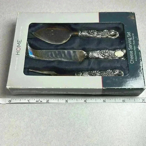 Silver Plated Cheese Serving Set Charcuterie Party Holidays Christmas Eat Food - Picture 5 of 6